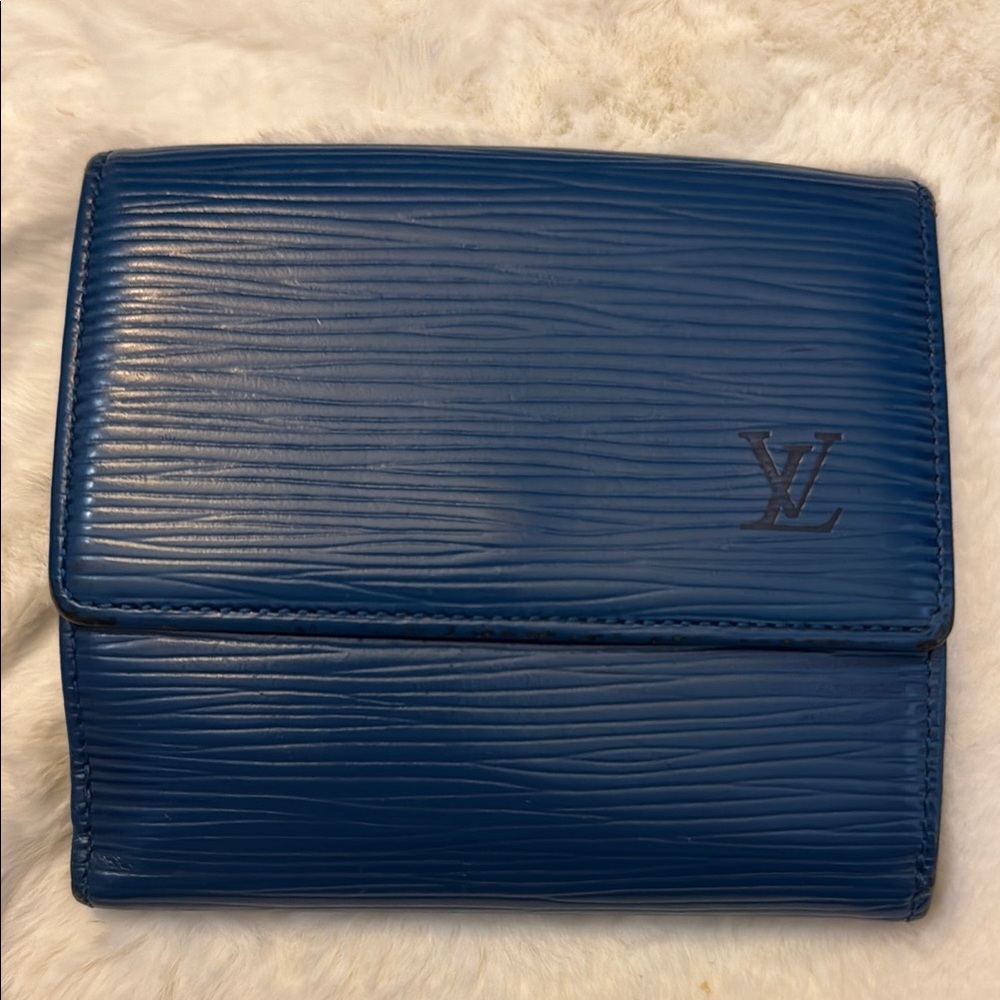 Louis Vuitton Blue Epi Blue Leather Compact Wallet